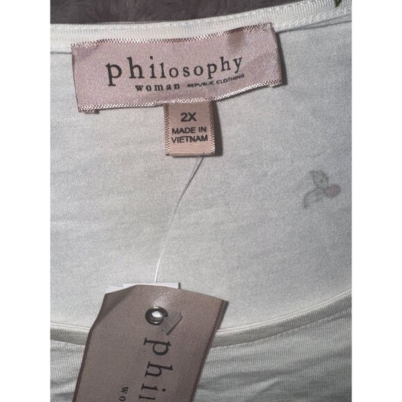 Philosophy Womens Sleeveless Cocktail Print Tank Top 2X Rayon/Spandex - Picture 4 of 6